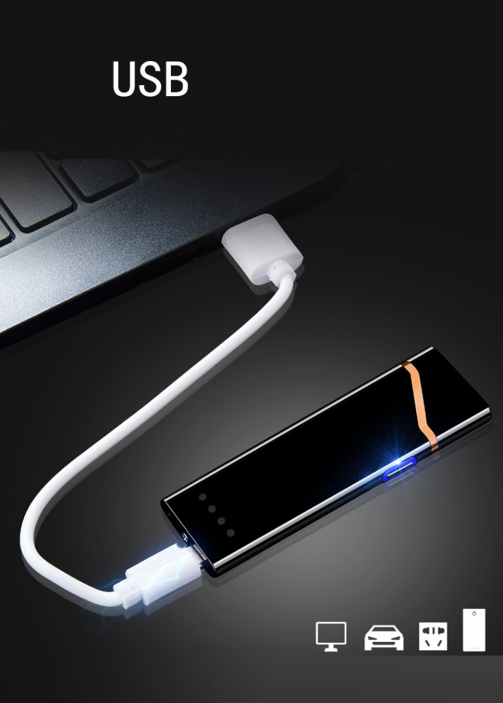 USB электро зажигалка сенсорная электрическая с отпечатком пальца Lighter 12